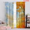 2pcs,2D Plane Printing Minimalist Curtains Autumn Breeze Durable Polyester (without Rod) All Seasons Use for Season Home Decor