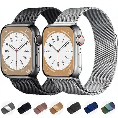 Ремешок с миланской петлей для Apple Watch, ремешок 45 мм, 41 мм, 44 мм, 40 мм, 42 мм, 44 мм, 45 мм, ремень-браслет iWatch Series 3, 4, 5, 6 SE 7, 8 Ultra, 49 мм