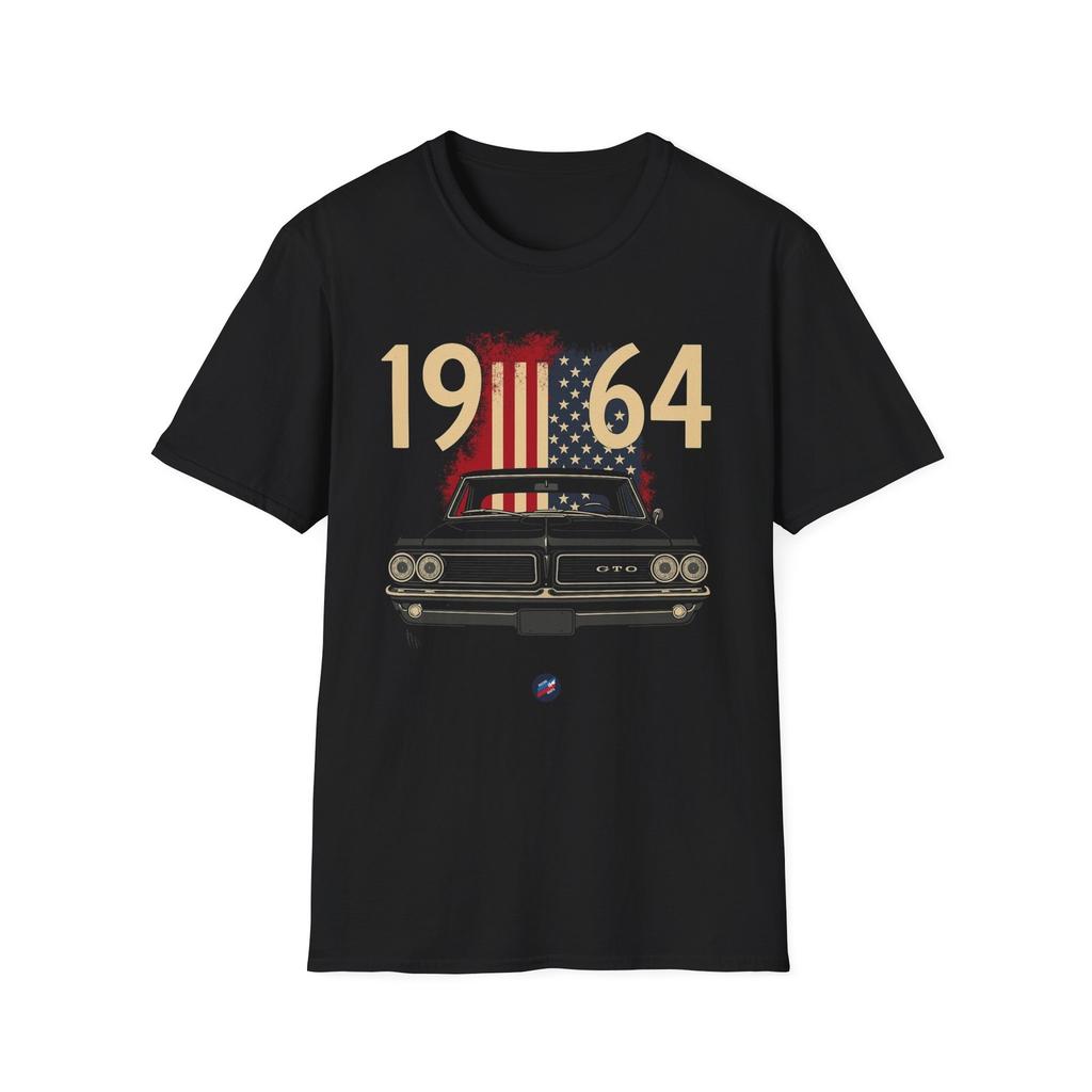 1964 GTO T-Shirt American Flag Muscle Car Vintage USA Classic Tee