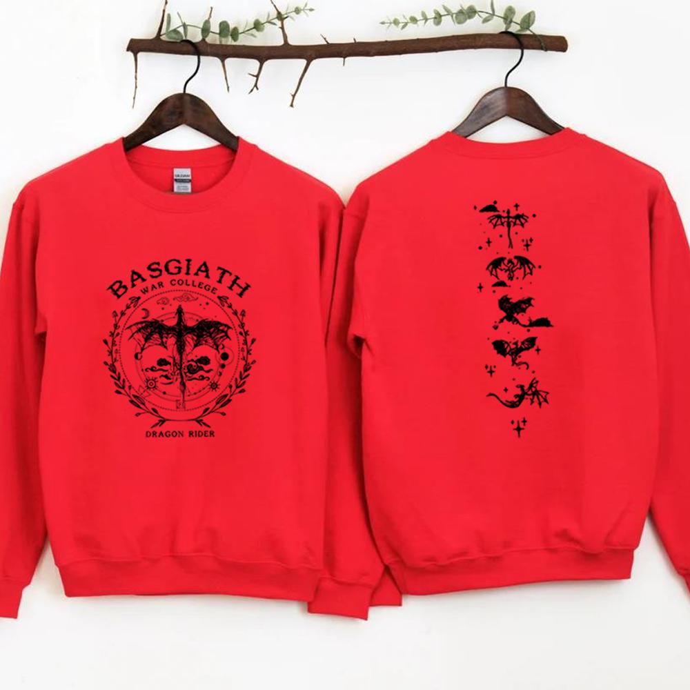 Толстовка унисекс с золотым драконом «Четвертое крыло» Basgiath War College, двусторонняя толстовка с капюшоном Dragon Rider, книжный свитер, модные толстовки для фанатов