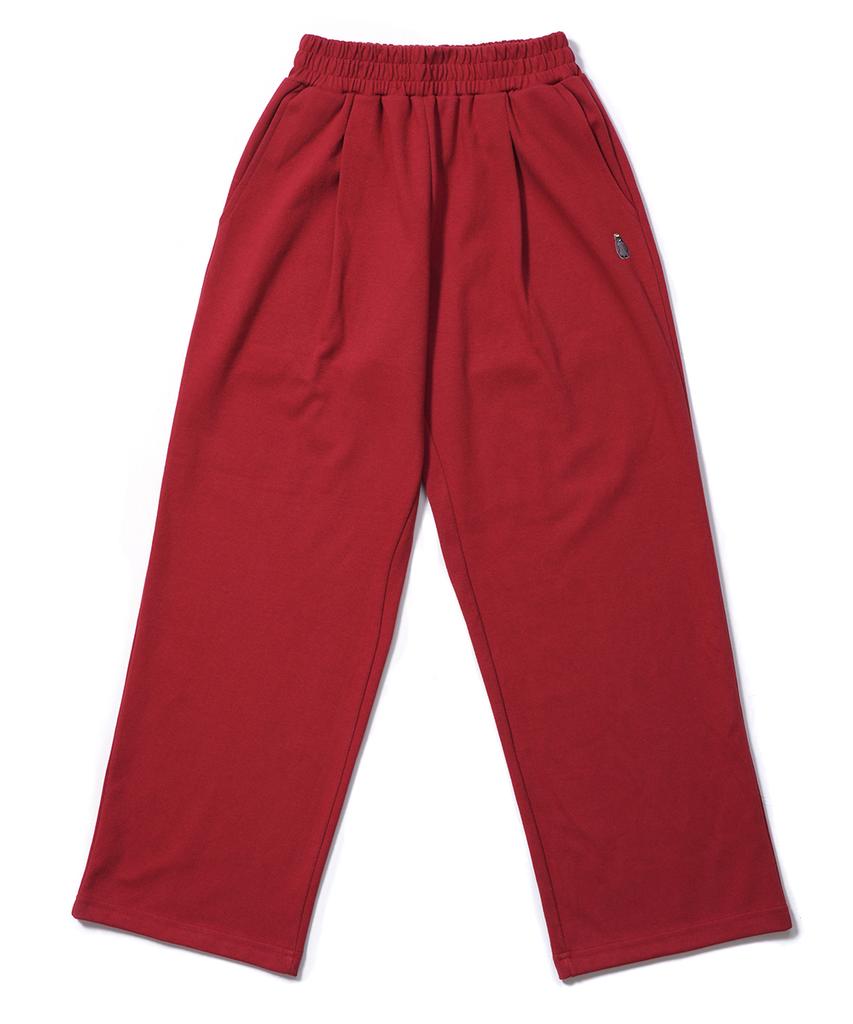 GAKKAI UNIONS One-Pleat Wide Sweatpants Burgundy