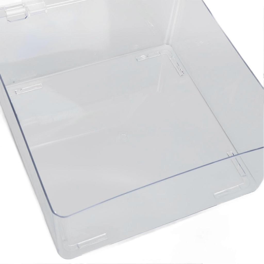 Cosmetic Storage Organizer Box Containers with Hinged Lid Dust Proof Large Capacity Space Saving Clear Plastic Case Transparent