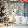 Рождественский Белый Олень Снежинки Украшение Фон Зимний Фотофон Декорации Для Фотостудии Фотобудки Рождественской Вечеринки