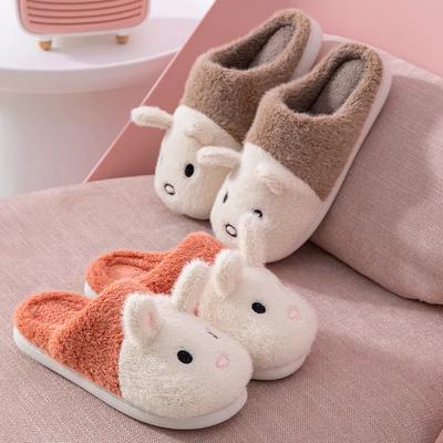Зимние женские пушистые тапочки кролик аниме дом парные тапочки теплые плюшевые женские туфли нескользящие женские милые хлопковые туфли