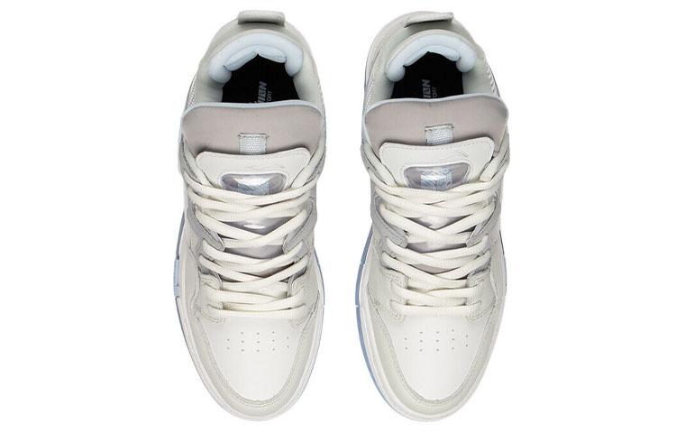 Li Ning Pro Textile, Leather Comfortable Abrasion Resistant Breathable Low top Skateboard Shoes Women's Frost White AECS016-1