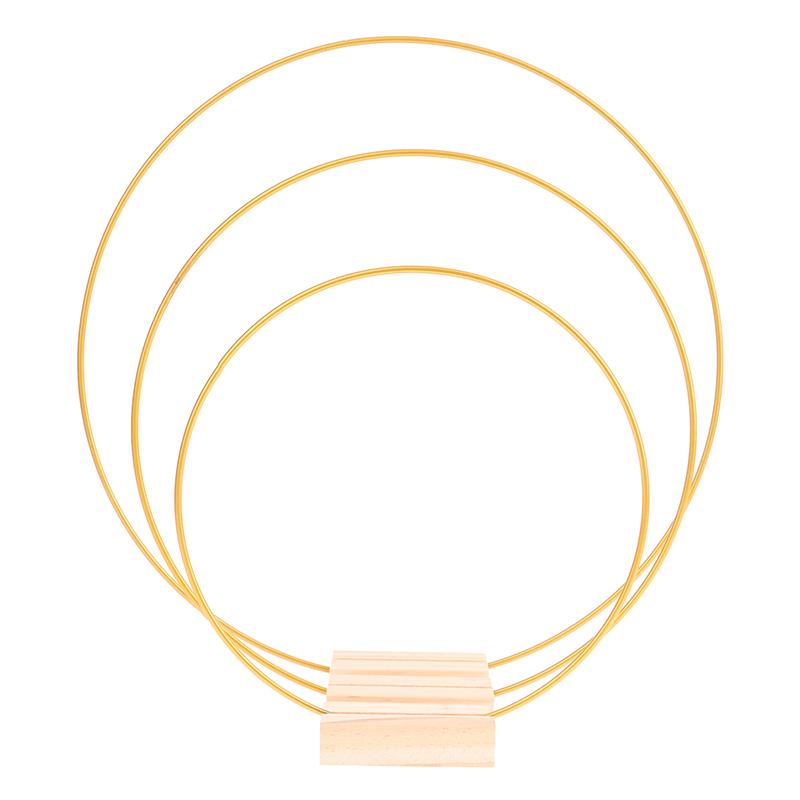 Золотой металлический обруч для цветов с держателем для карточек, украшение для свадебного стола