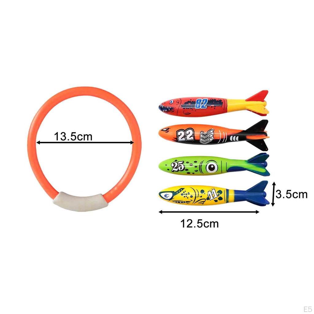 8 шт. кольцо для дайвинга с рыбой, игрушки для бассейна, забавные аксессуары для водных видов спорта, кольца для дайвинга