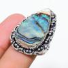 Abalone Shell Gemstone Handmade 925 Sterling Silver Jewelry Ring Size 8 K6p97