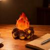 Светодиодный светильник с эффектом мерцающего пламени, портативный ночник, имитирующий костер, с регулируемой яркостью, рождественские настольные украшения для камина