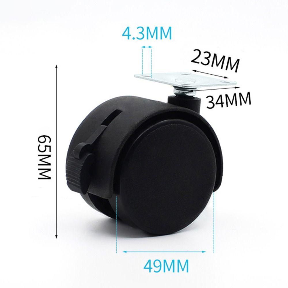 Черная тележка с роликами, пластиковое колесо для багажа, прочный мебельный шкив, офисный компьютерный стул