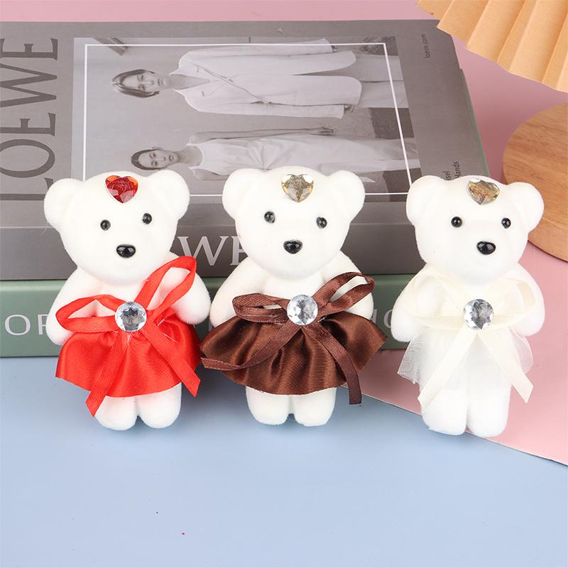 10Pcs 12Cm Bear Flower Bouquet Toy Cartoon Doll Foam Bouquet Gift Party Decor
