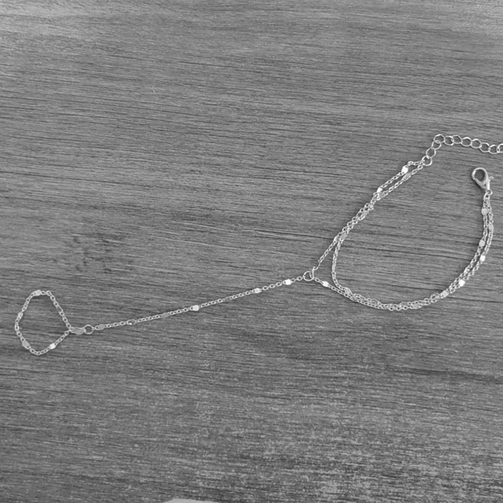 Европейский Креативный Браслет-Раб с Кристаллами и Цирконием: Женская квадратная цепочка с бусинами и соединением для пальца