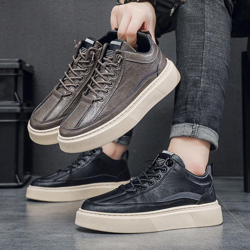 Осенние мужские спортивные туфли на толстой подошве, низкие, слипоны для увеличения роста и нескользящие повседневные туфли