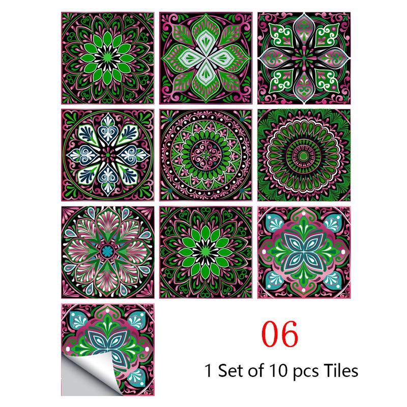 10 шт., кухонные украшения, плитка, наклейки, стикер на стену, водонепроницаемый цветок, плитка, домашний декор