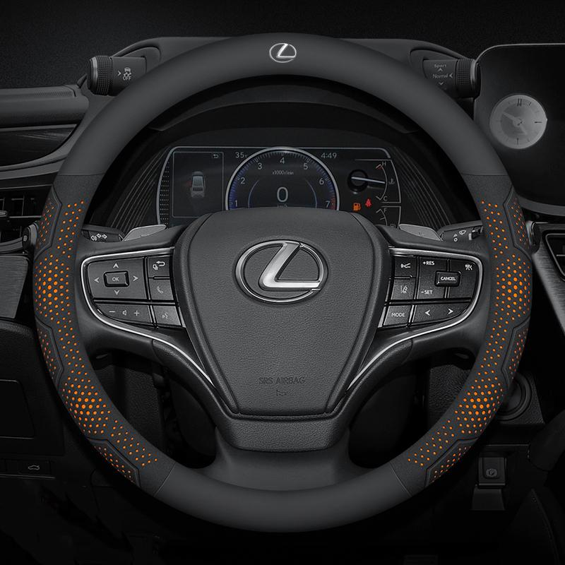 2026 Hot Interior Stickers Car Carbon Fiber Leather Steering Wheel Cover For Lexus F Sport RX300 LS500h GS300 IS300 CT200h NX300