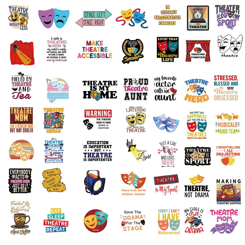 50 театральных наклеек гитара ноутбук чемодан DIY водонепроницаемые наклейки