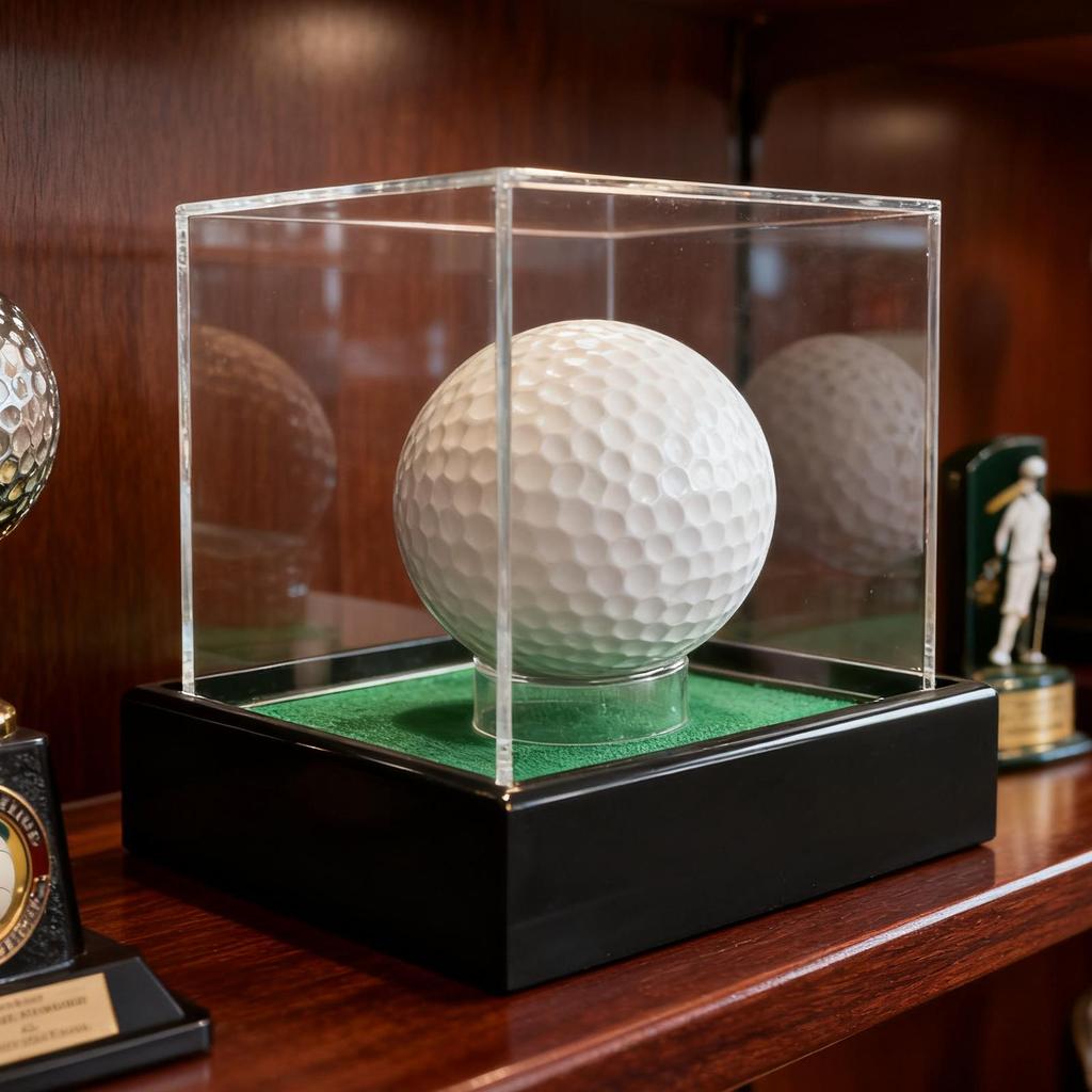 Golf Ball Display Case Memorabilia Stand Protective Transparent Storage Box