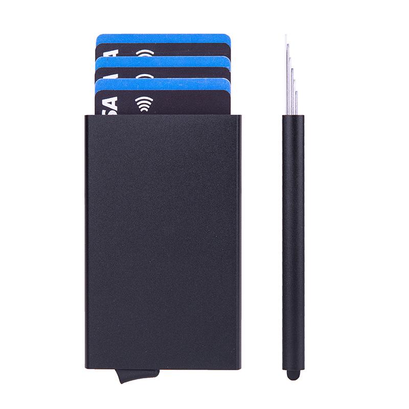 Anti-Theft RFID Aluminum Card Holder with Automatic Pop-Up Function