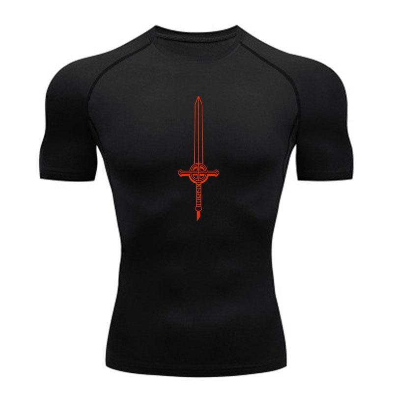 Men's Compression Fitness Sports T-Shirt, Breathable Medieva