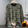 Мода больших размеров 6XL-11XL Осенние толстовки оверсайз для мужчин Одежда Толстые Теплые с подкладкой из искусственного флиса Топы с длинным рукавом Повседневные мужские пуловеры