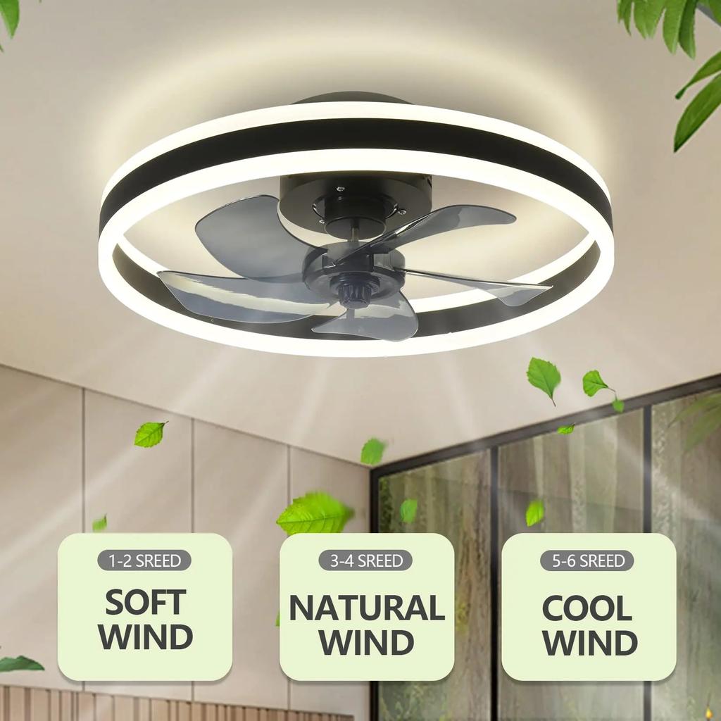 Led Ceiling Lamp Ceiling Fan Decoration Home Electric Fan Living  Lighting Bedroom Hanging Chandelier 40CM Dining Table Light