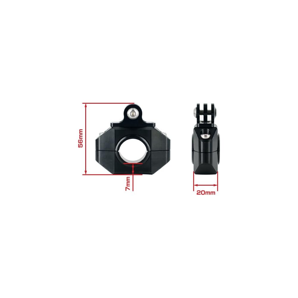 REC-MOUNTS Type 2 Bike Bar Mount for GoPro [REC-B21-GP-BK] (22.2/25.4-26.0mm Black)