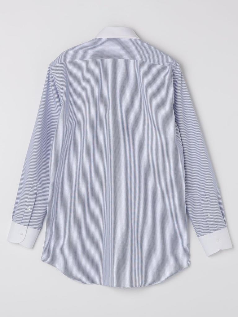 SHIPS Colors Мужская рубашка с широким воротником и полоской «клерк», не требующая особого ухода, синяя, размер 40, 211130390