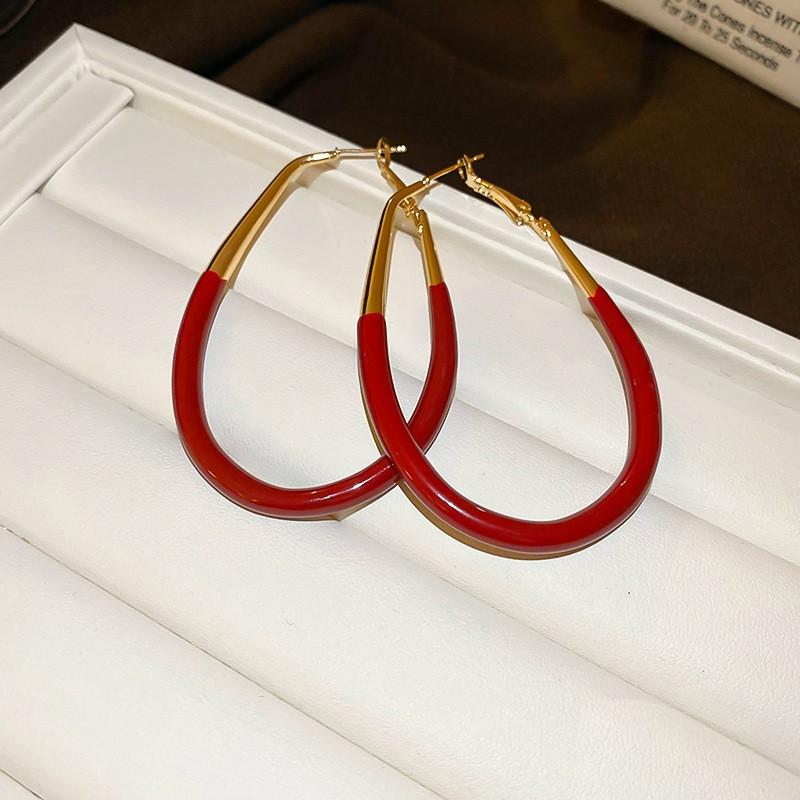 Серебряная игла Анкара красные серьги-гвоздики с сердцем, модный темперамент, новые серьги, легкая роскошь, высокий стиль, осень и зима