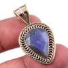 Natural Labradorite 925 Solid Sterling Silver Jewelry TwoTone Pendant 1.50" A4v94