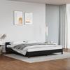 VidaXL Bed Frames with Headboard Slat Base Upholstered Bed Slat Frame Double Bed Adult Bedroom Interior Black 347513