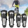 4 pcs Stainless Steel Anti Fall Elbow Knee Pads Shin Guards Protective Gear Set for Outdoor Sports Motorcycle