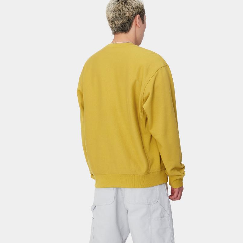 Carhartt WIP Американский Свитшот Свободный Крой Круглый Вырез Вышитый Логотип Длинный Рукав Мужская Толстовка I025475-29S-XX