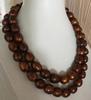 Elegant 9-10mm Baroque Chocolate Pearl Necklace 32inch