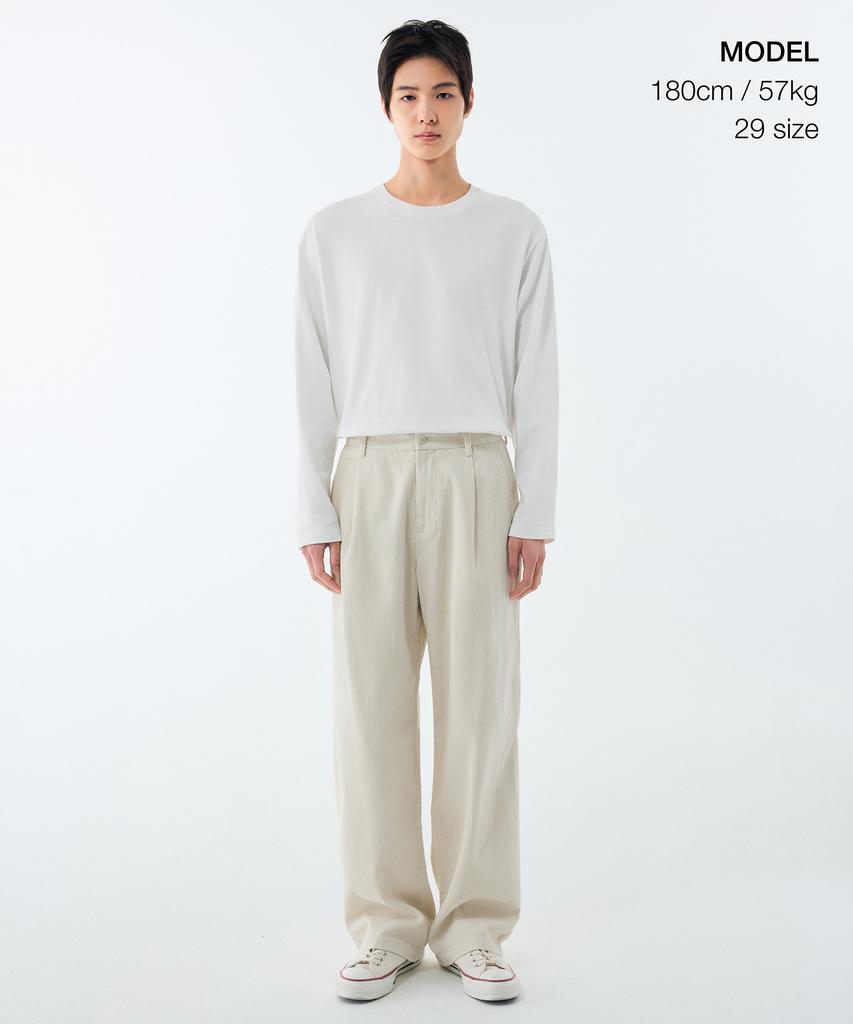 MUSINSA STANDARD Wide Corduroy Pants [Cream]
