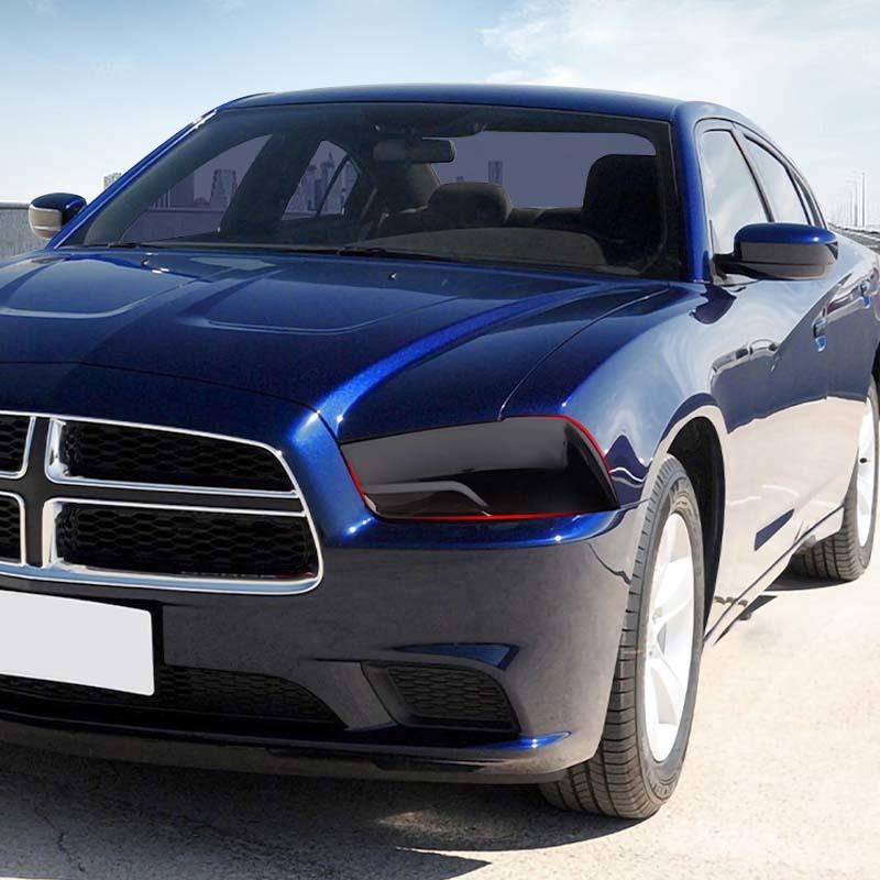 Крышки фар передний бампер ABS украшение лампы для Dodge Charger 2011-2014 внешние аксессуары (Копченый черный)