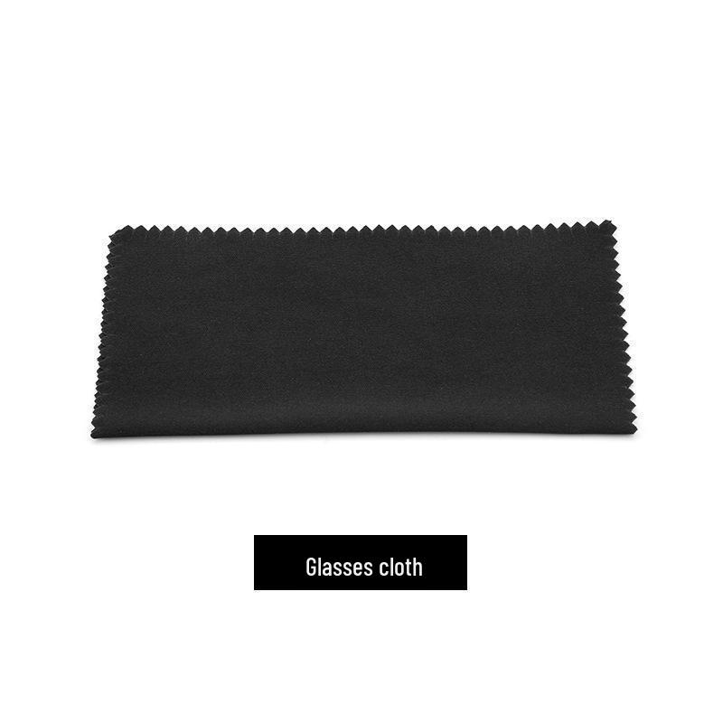 Luxury Leather Eyeglass Kit: Soft Case, Cleaning Cloth, Pouch, Screwdriver, Strap, and Buckle.