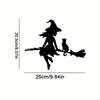 Garden Corner Sign with Witch Silhouette for Yard Decor