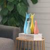 Home Decor Lucky Deer Family Statue Piano Finish Ceramic Figures Item - Gifts - (Set of 4, Multicolor)