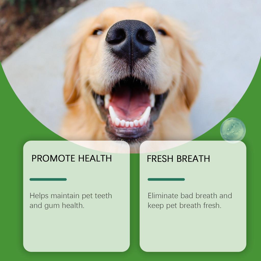 Dog Teeth Cleaning Powder – Gentle Plaque & Tartar Remover, Freshens Bad Breath, Pet Oral Care