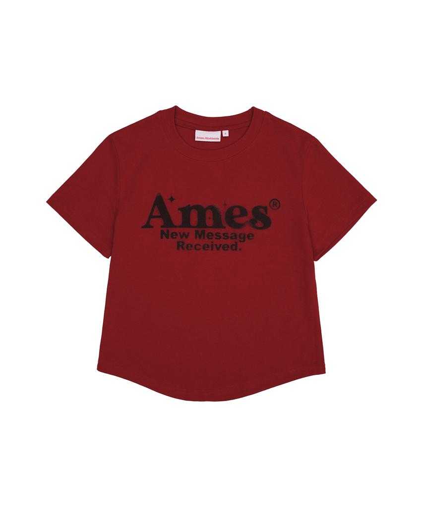 AMES-WORLDWIDE Красная укороченная футболка с круглым подолом