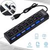 USB-концентратор 3.0 USB 3 USB 2.0 Мульти USB-разветвитель Адаптер питания 7 портов Множественный расширитель 2.0 с переключателем Для ПК Ноутбуков Аксессуары