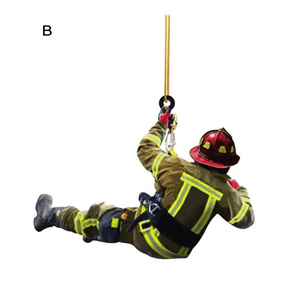 Броня пожарного, униформа пожарного, подвеска на зеркало заднего вида автомобиля, аксессуары для рождественской елки, украшение в виде гнома, подвесное украшение для интерьера, подвеска на заднее стекло