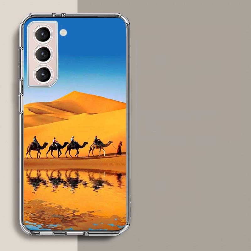 Чехол для телефона с караваном верблюдов в пустыне Для Samsung A16 A26 A36 A56 A17 A15 A25 A35 A55 A14 A24 A34 A54 A04S A05S Galaxy Note 20