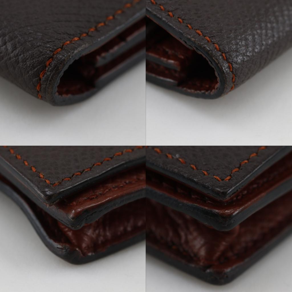 HERMES Beansufla Purse By color Brown/SilverHardware Epsom unisex Used