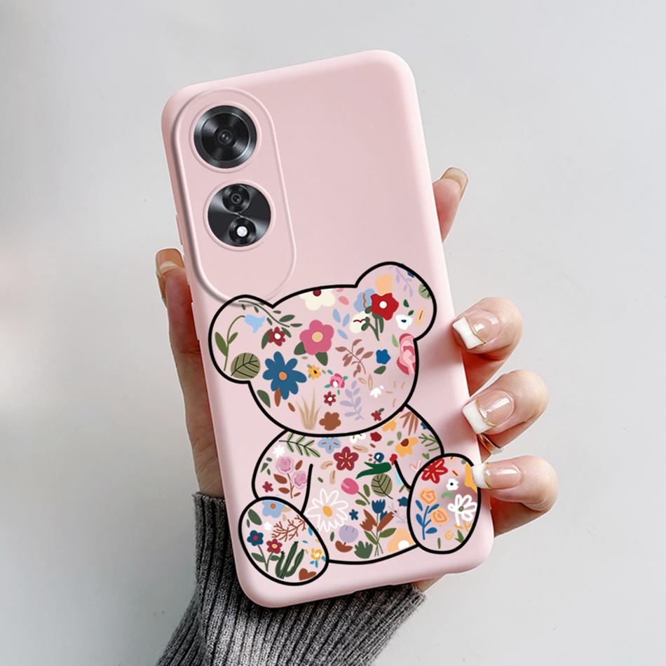 Чехол для Oppo A60 CPH2631 Милый Мультяшный Медведь Лягушка Расписной Ударопрочный Мягкий Задний Чехол для Oppo A60 OppoA60 A 60 4G Силиконовый Бампер