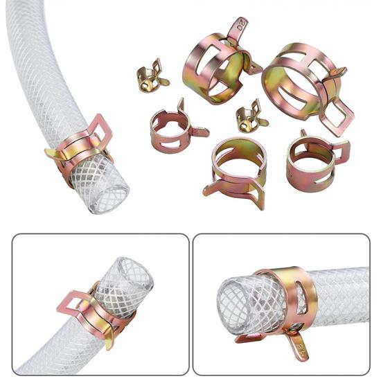 10 штук пружинных креплений для шлангов, изготовленных из хомутов для труб из оцинкованной стали в зажиме для труб из оцинкованной стали