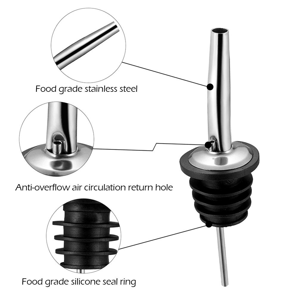 Набор из 12 бокалов для вина из нержавеющей стали, конический бокал для масла, с пылезащитными резиновыми колпачками