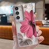 Чехол с цветочным узором для Samsung S26 S25 Ultra S24 FE S23 Plus S22 S21 A15 A16 A17 A35 A36 A37 A54 A55 A56 A57 5G С гальваническим покрытием для объектива Мягкий чехол