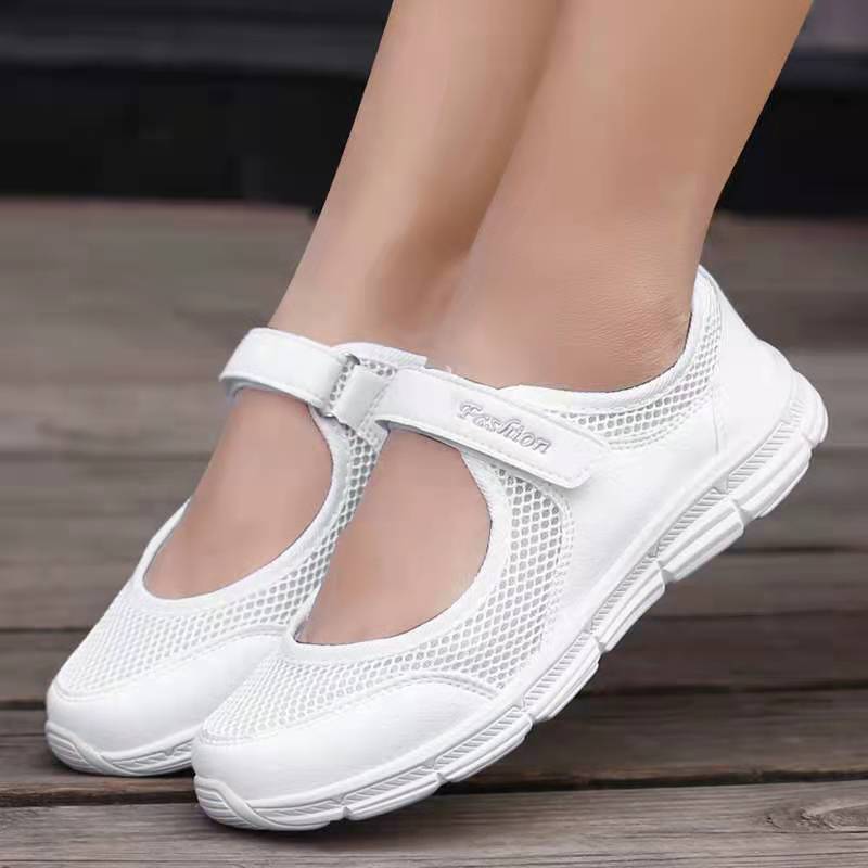 Fashion 2024 Summer Women Casual Shoes Soft Portable Sneakers Walking Shoes Flat Soles for Women Breathable Slip On White Shoes