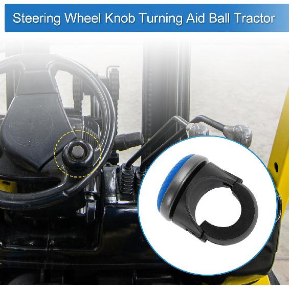 38mm Car Steering Wheel Knob Carbon Fiber Texture Vehicle Steering Wheel Rotator Ball for SUV Pickup Trucks Semi-Trailers Vans Boats Blue Black 1 Set